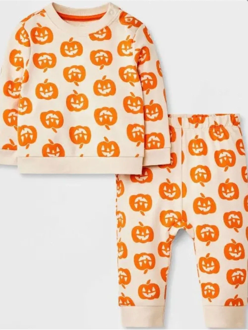 Cat & Jack baby pumpkin crewneck sweater and jogger set!